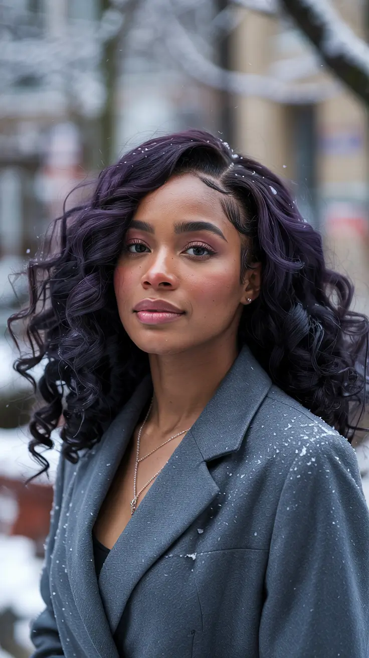 Black woman Violet Winter Waves