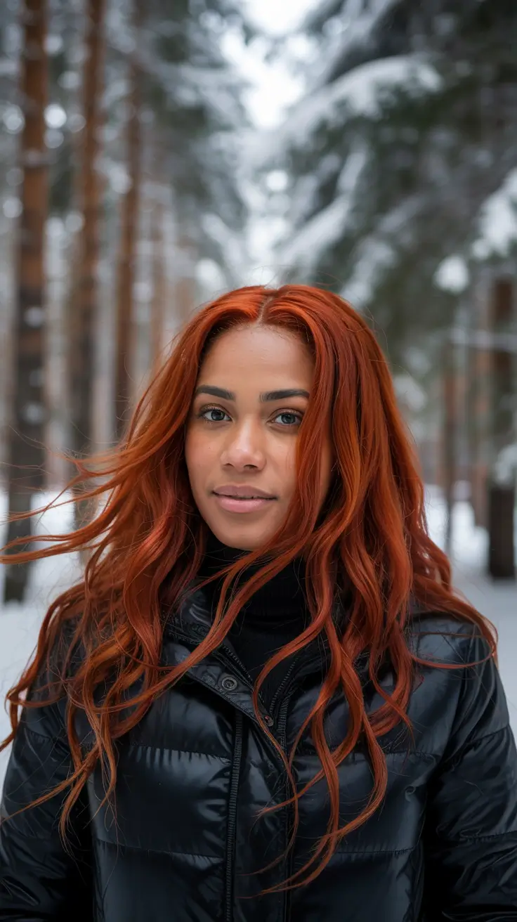 Black woman Fiery Copper Cascade