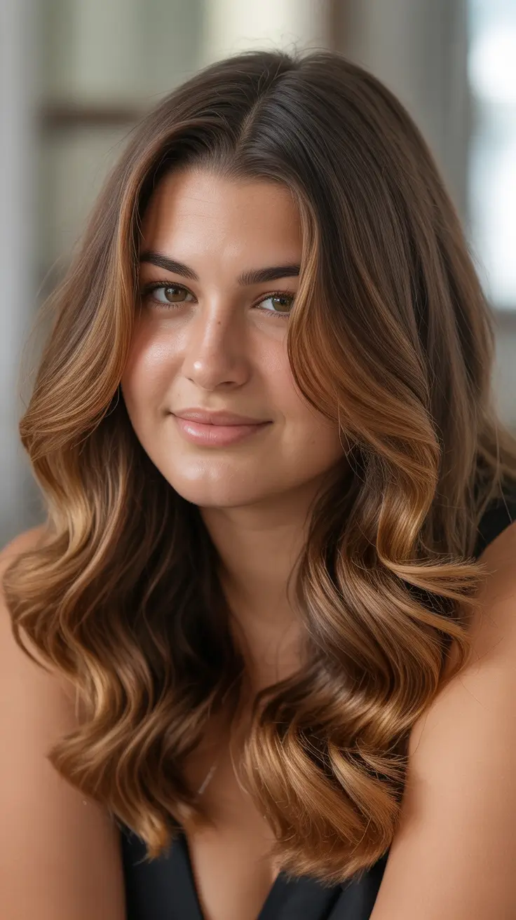 Plus-size Golden Mocha Waves 2025