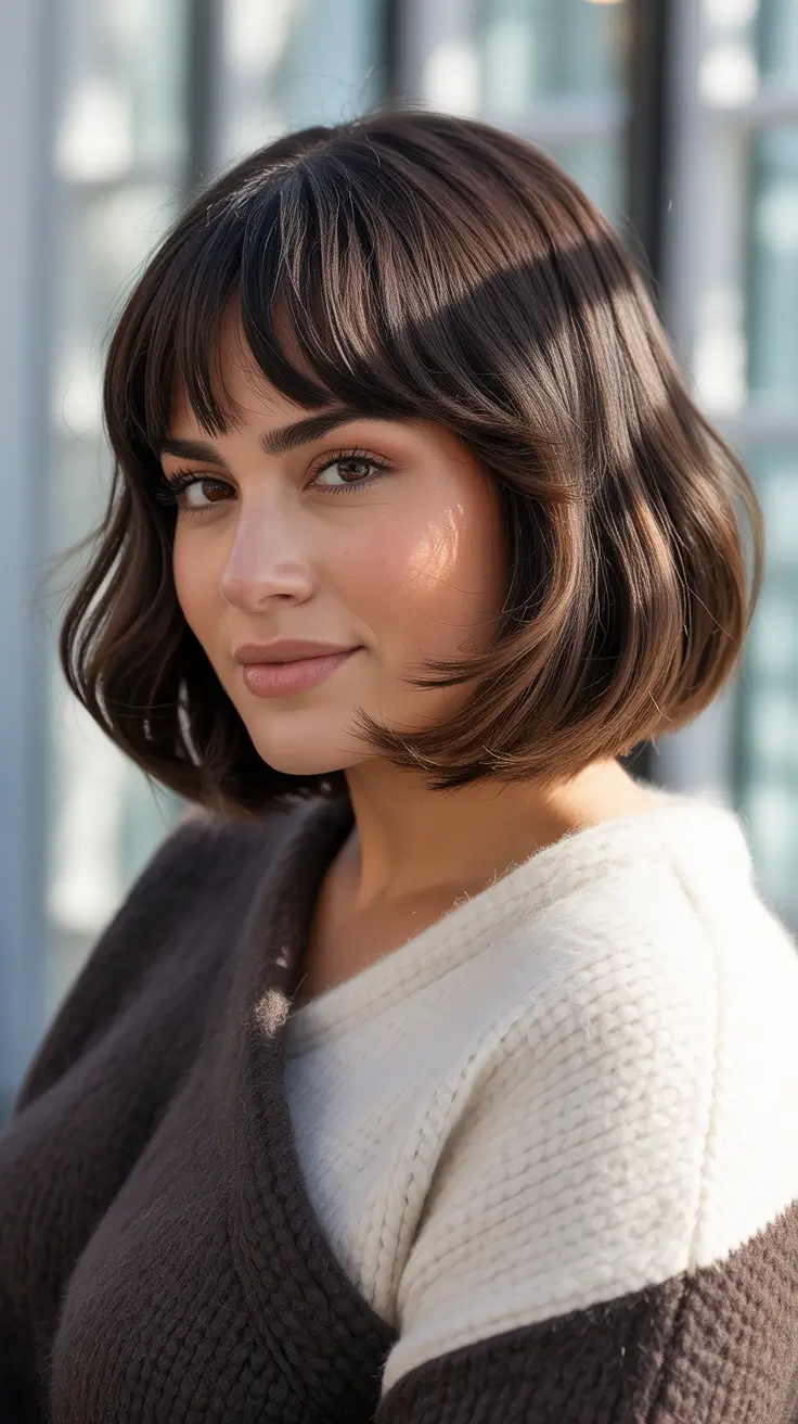 Plus-size Short Bob with Fringe 2025