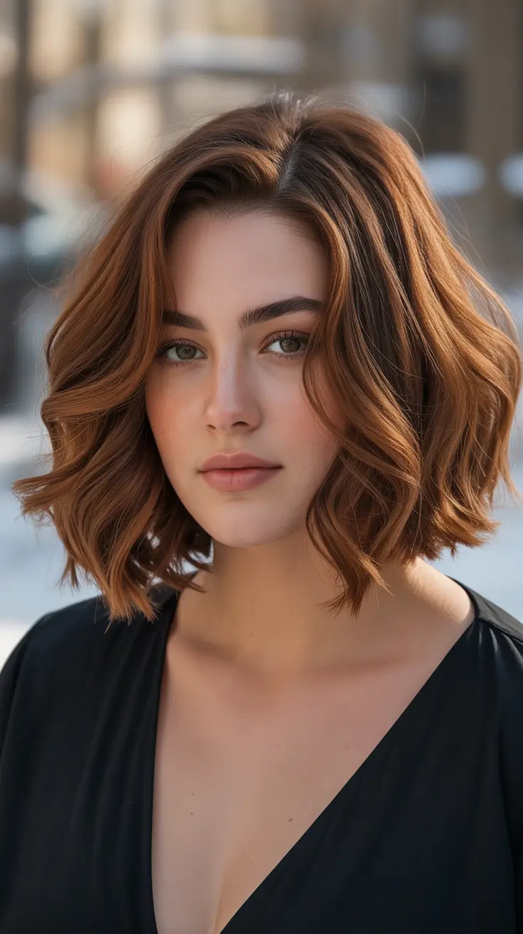 Plus-size Soft Copper Bob 2025
