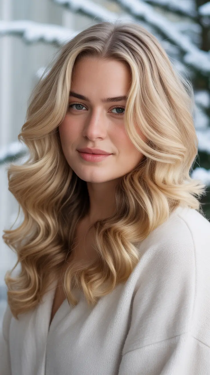 Plus-size Hollywood-Inspired Blonde Waves 2025