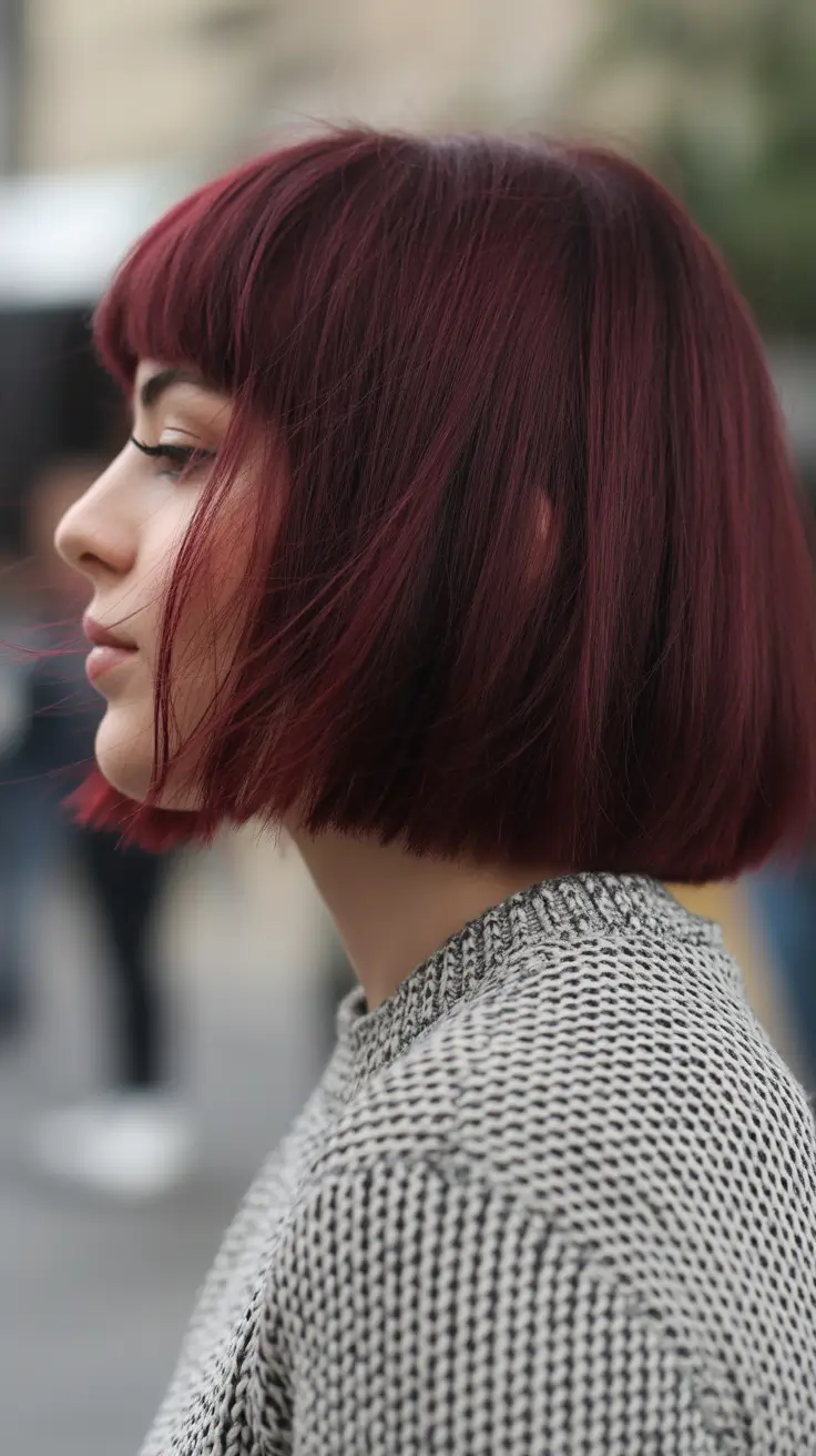 Black red hair Aesthetic winter 2025