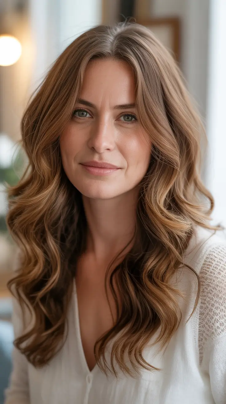 Warm Brunette Curls Women over 40