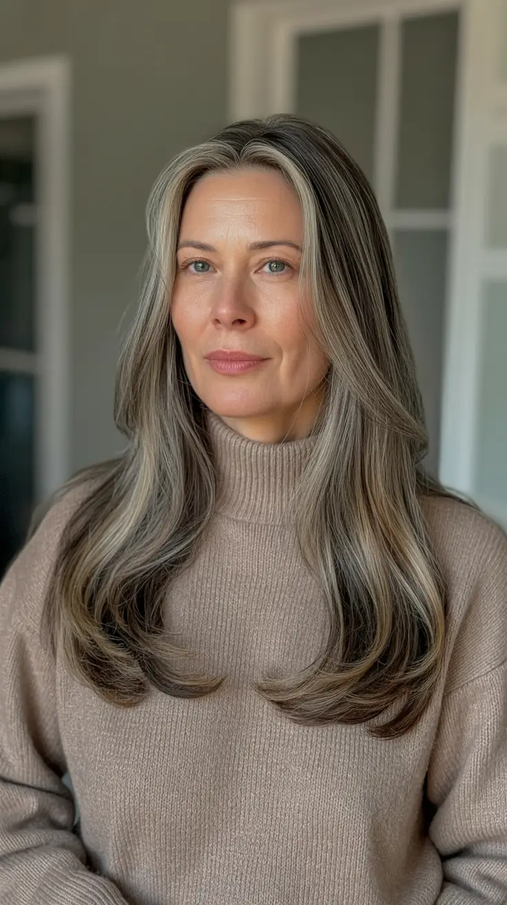 Hairstyles for Women Over 50 Silver Layered Grace