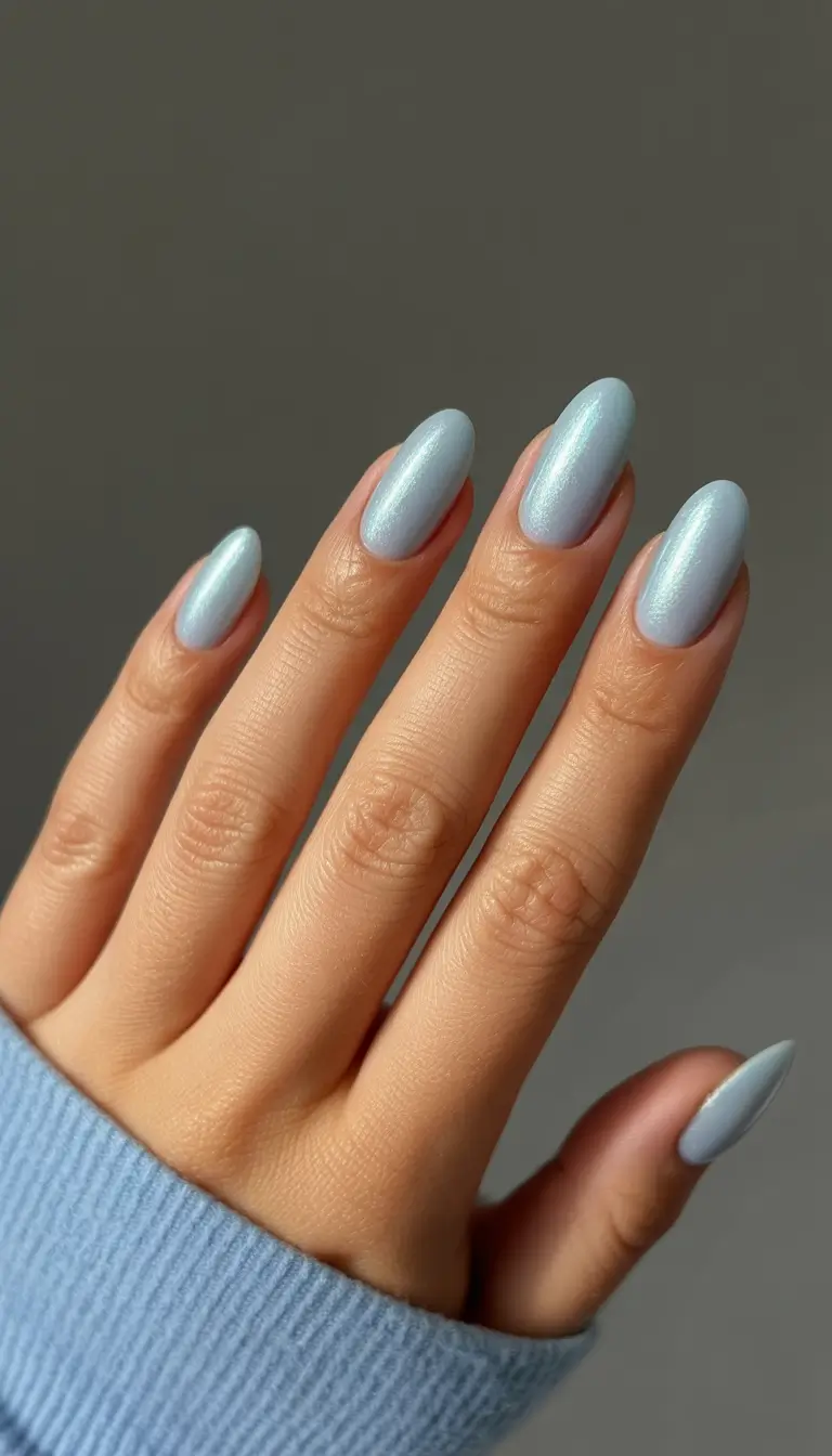 Winter Nail Designs 2025 Arctic Blue Glow