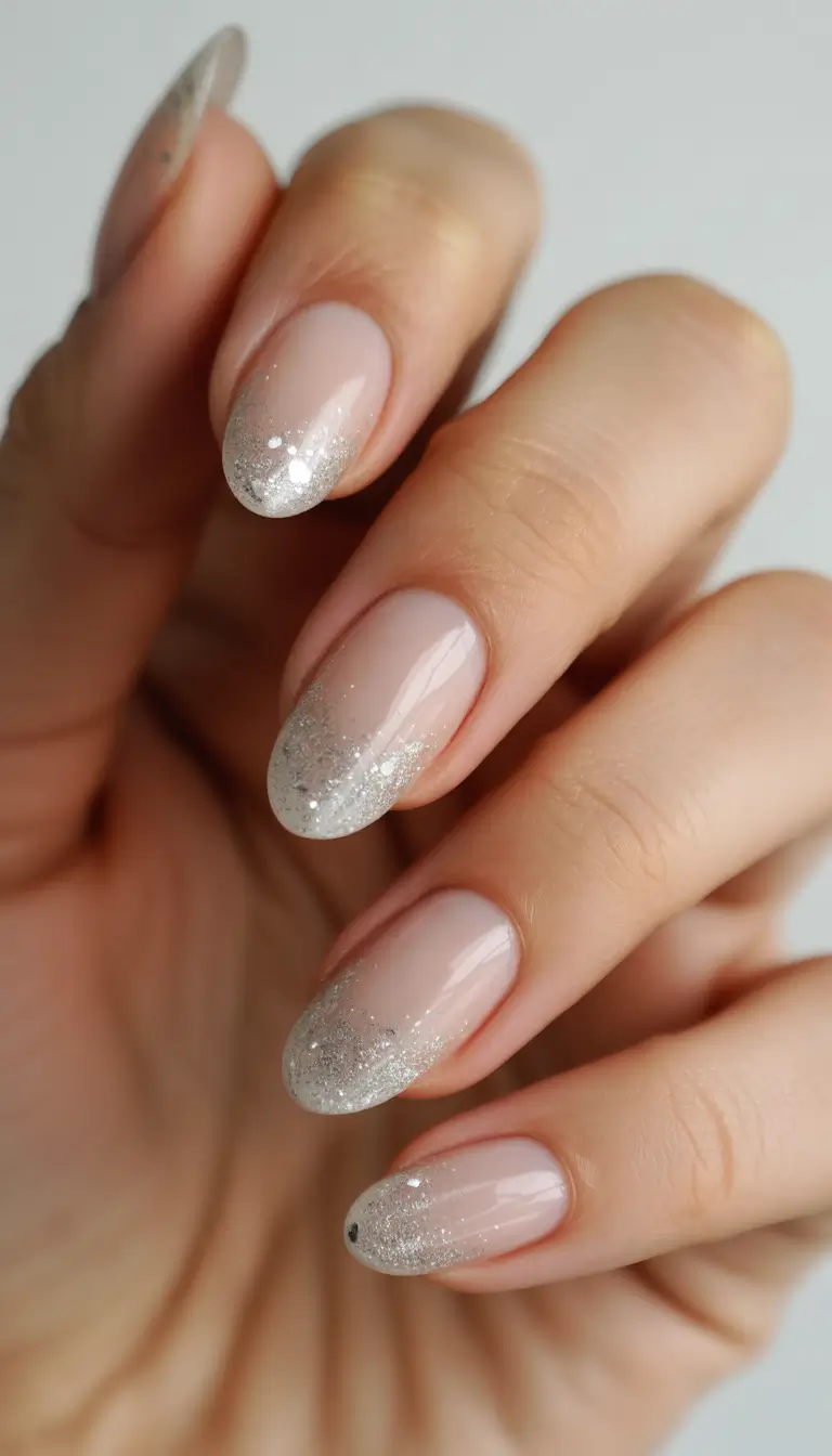 Winter Nail Designs 2025 Silver Ombre