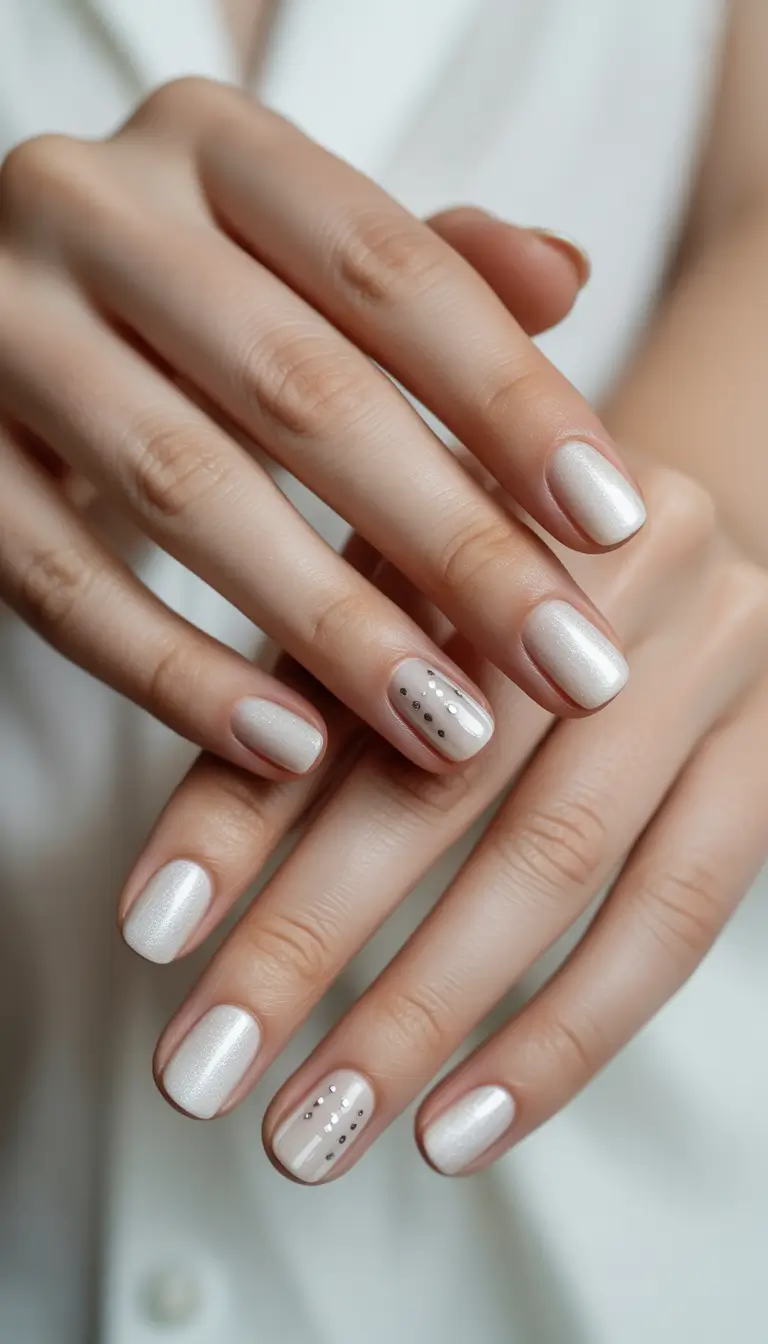 Winter Nail Designs 2025 Pearl Minimal Dots