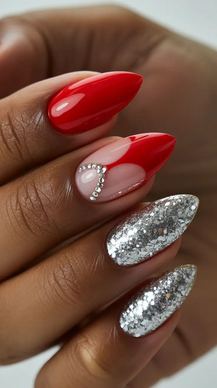 Ideas 2025 Red Passion with Silver Glam