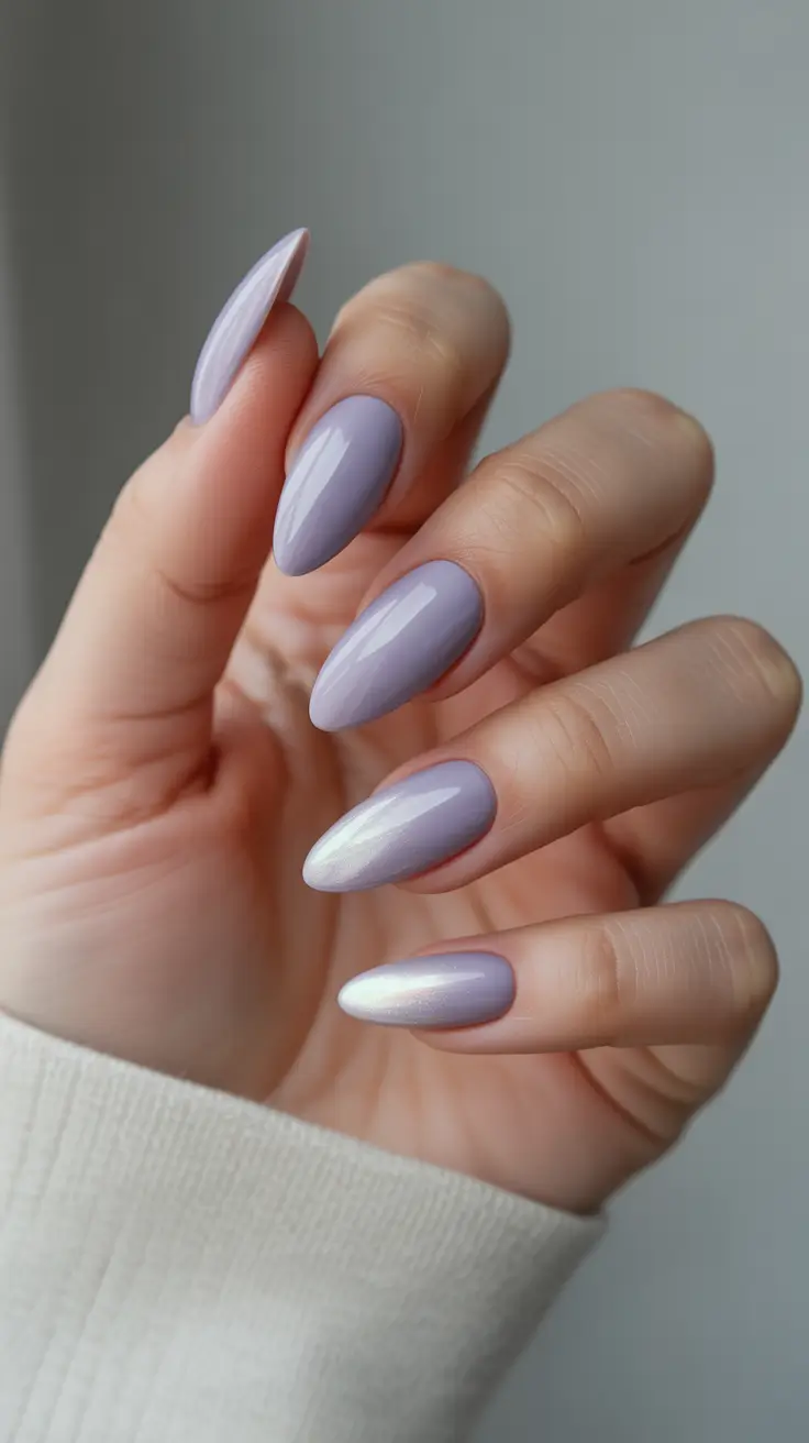 almond shape classy elegant lavender moonlight winter nails