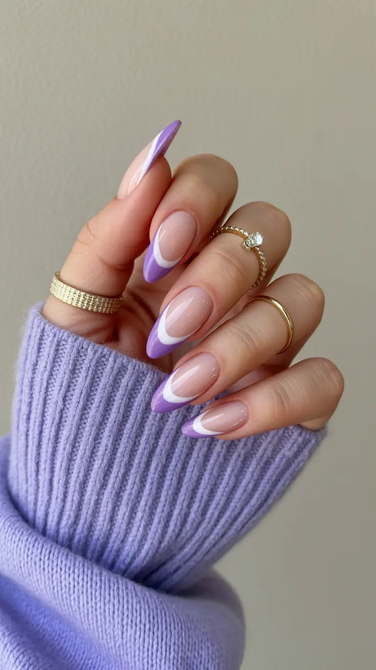 Lavender French Winter Nails 2025