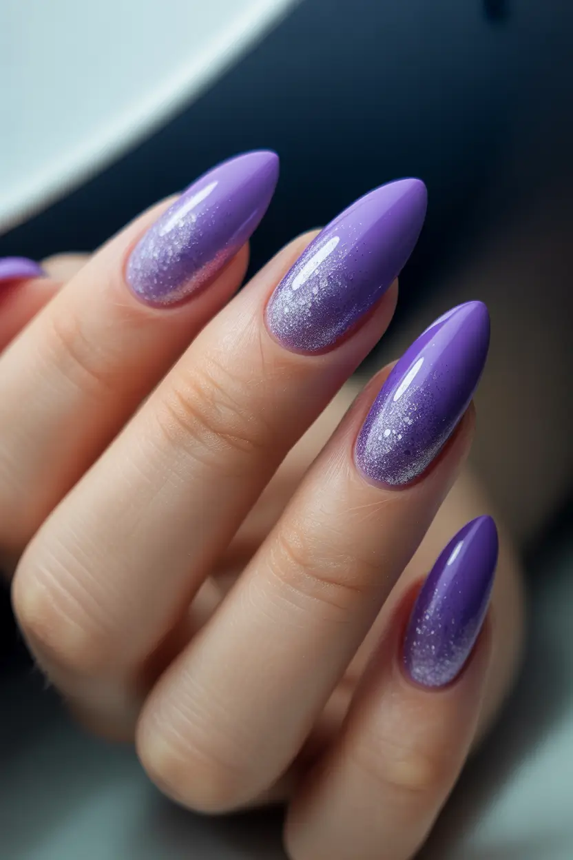 Violet Ombre Winter Nails 2025