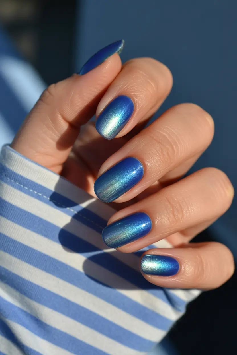 Iceblue Metallic Winter Nails 2025