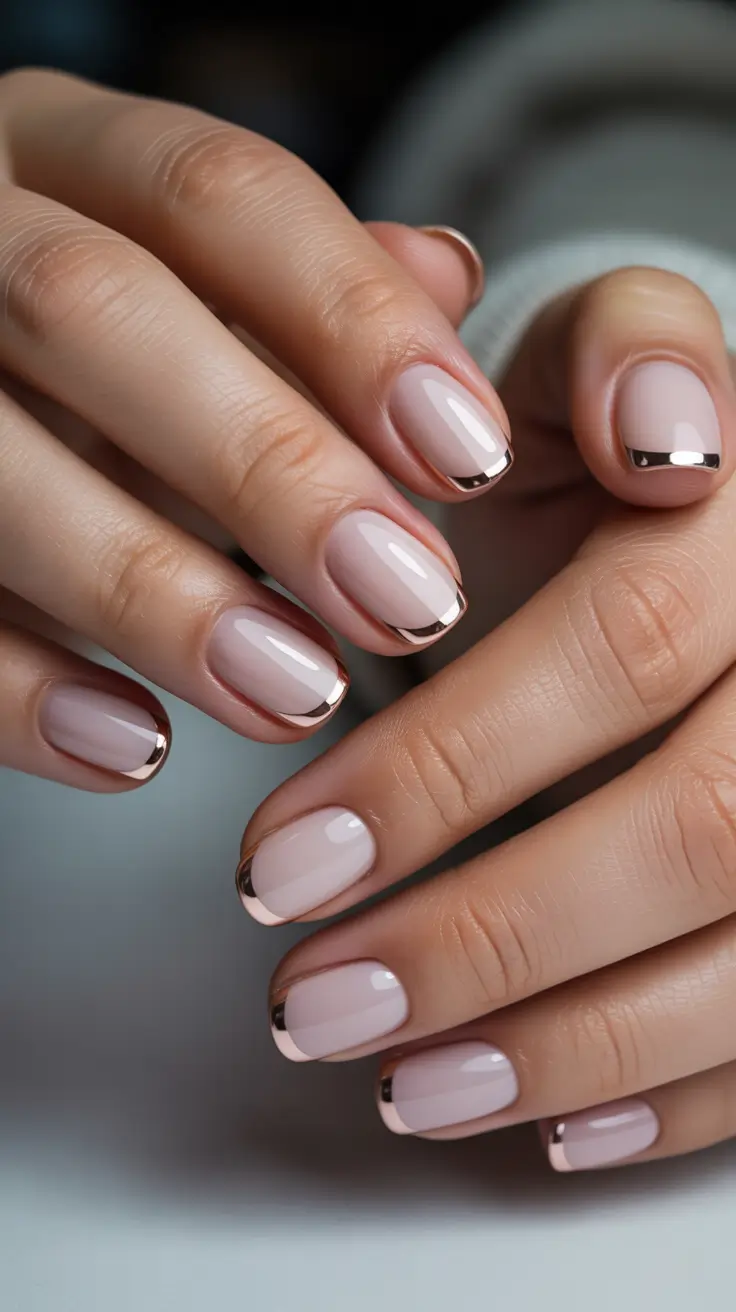 Metallic Nude Winter Nails 2025