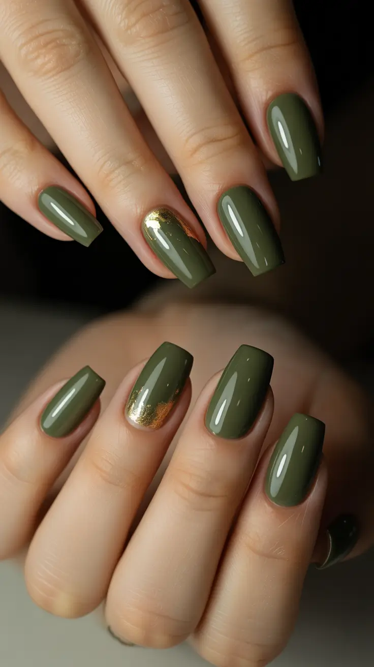 Emerald Metallic Winter Nails 2025