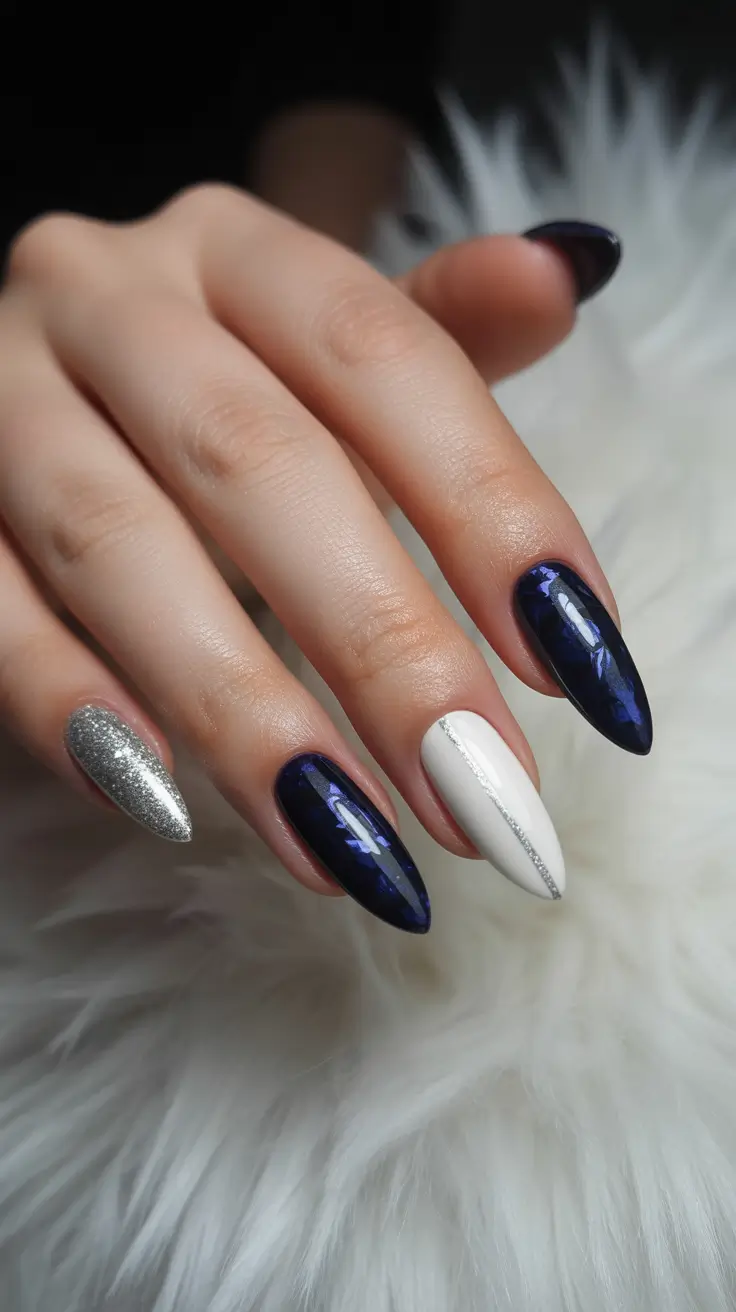 Iceblue Silver Winter Nails 2025
