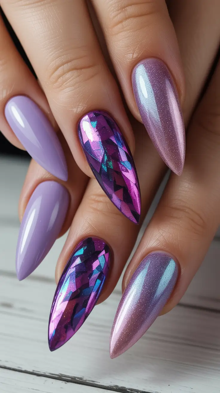 Plum Chrome Winter Nails 2025