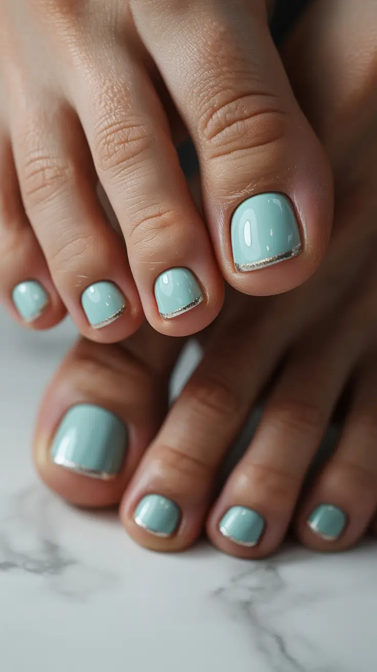 winter holiday nails Mint Frost Elegance