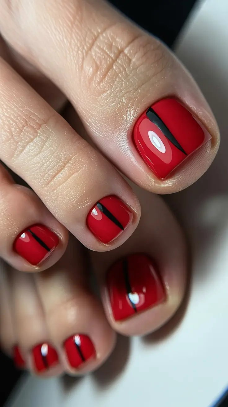 winter holiday nails Crimson Lines Chic