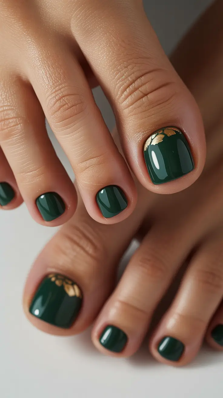 winter holiday nails Emerald Bloom