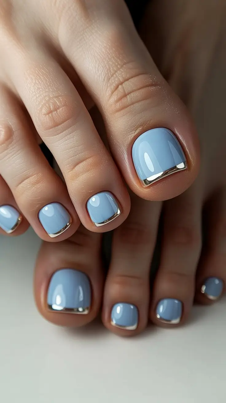 winter holiday nails Frosted Skyline Blue