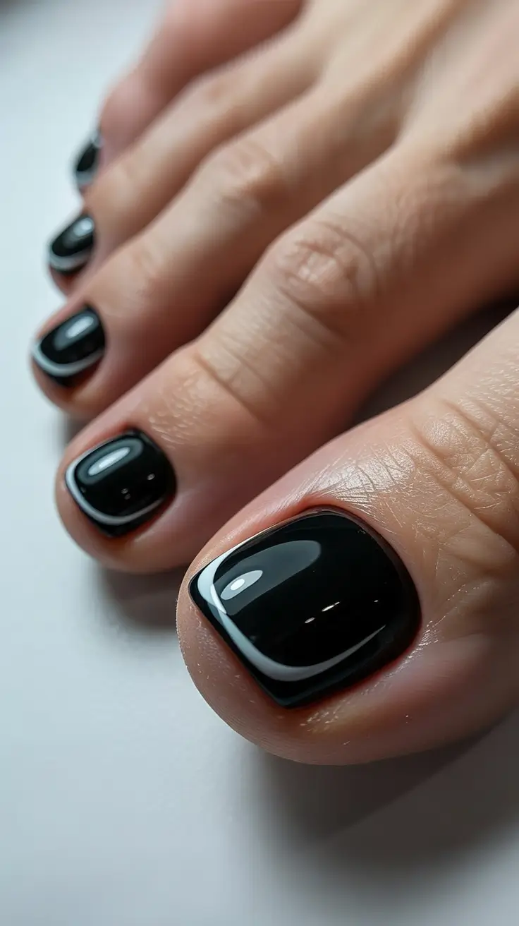 winter holiday nails Onyx Mirror Shine