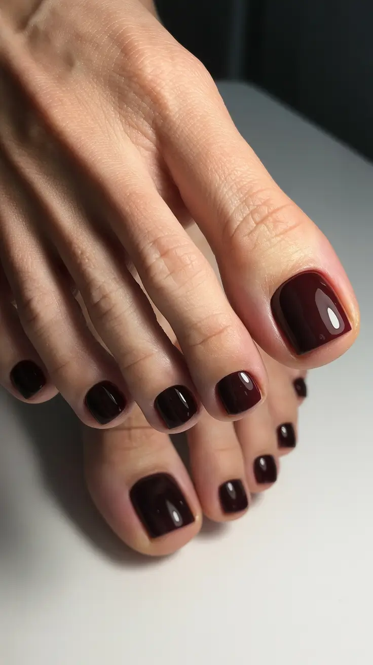 winter holiday nails Cabernet Classic