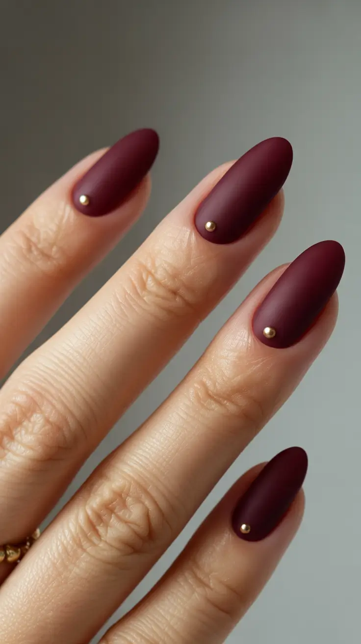 2026 Velvet Merlot Matte with Gold Studs