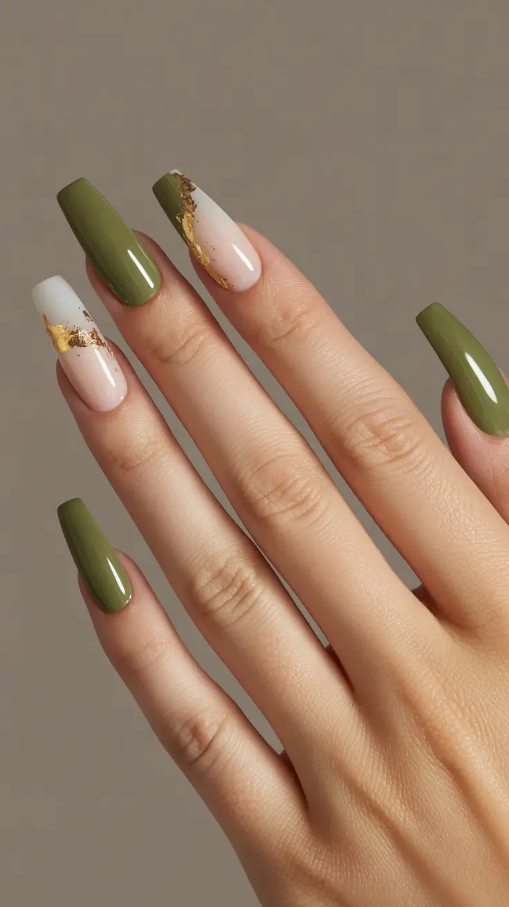 2025 fall Olive & Gold Abstract Luxe