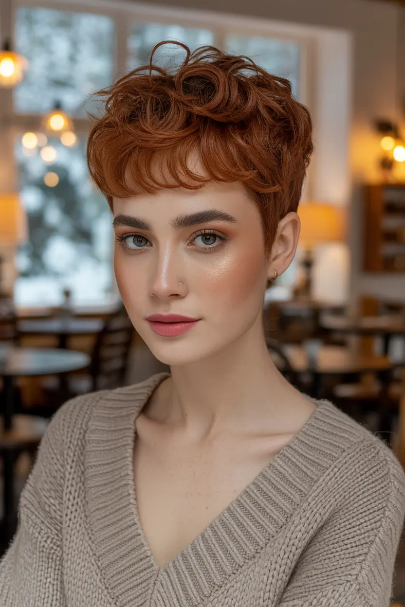 Curly Red Pixie Copper Curl Revival
