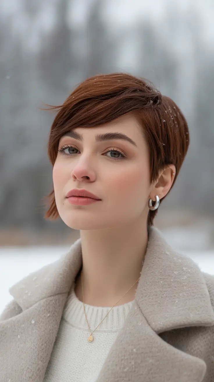 Short Red Pixie Cinnamon Spice Glow