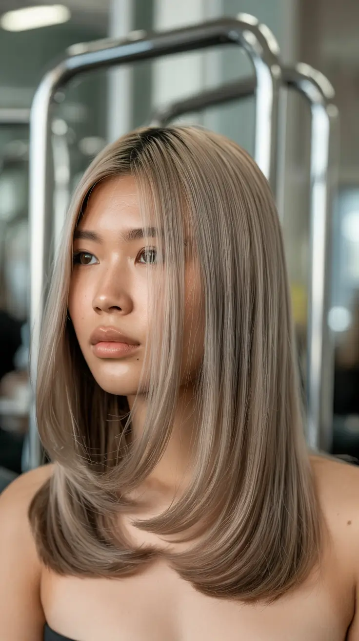 Ash blonde hair color 2026 Smoky Layered Grace