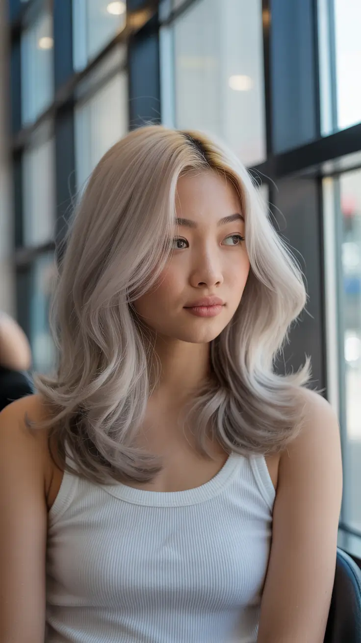 Ash blonde hair color 2026 Silver Mist Ash Flow
