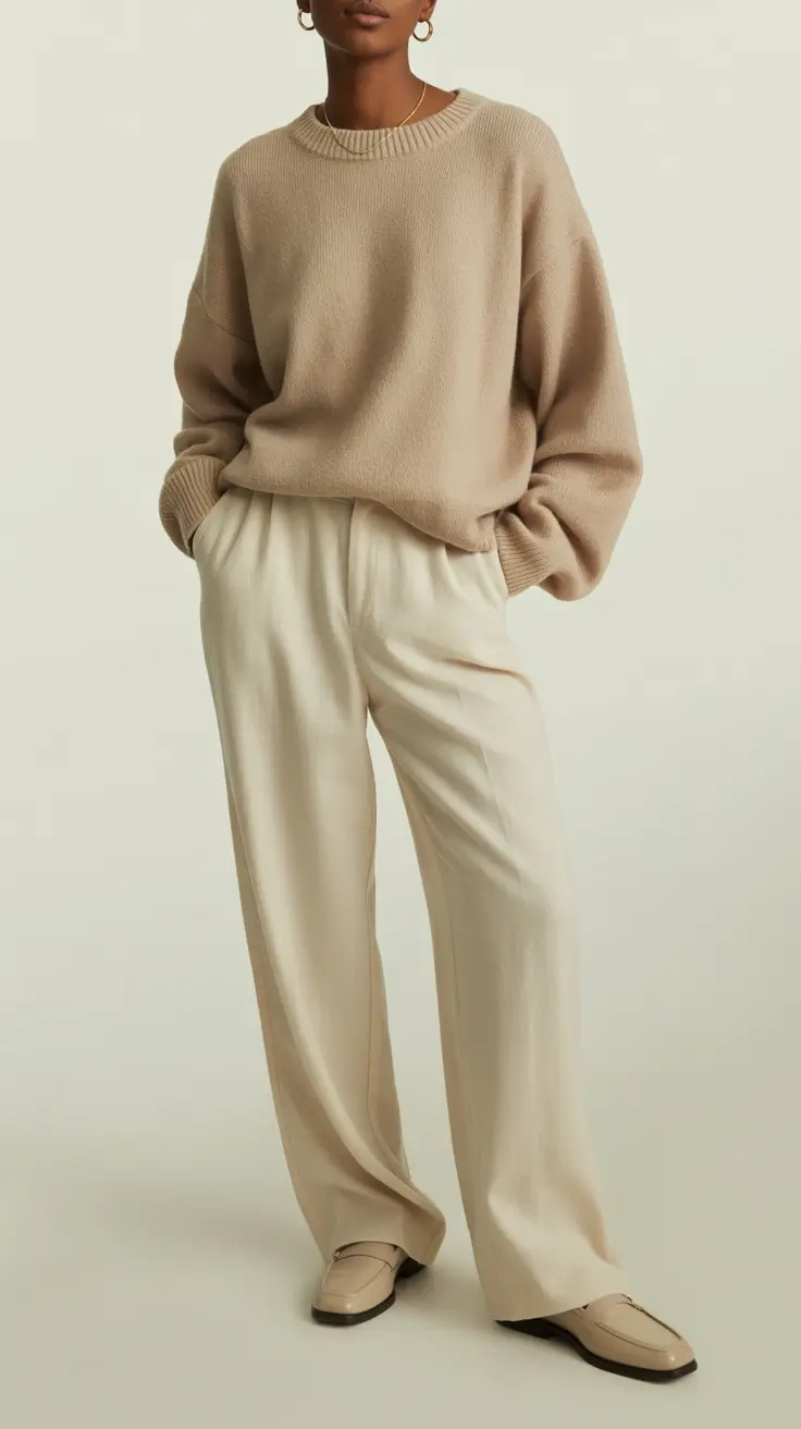 brunch outfits 2026 - Warm Neutrals and Relaxed Trousers