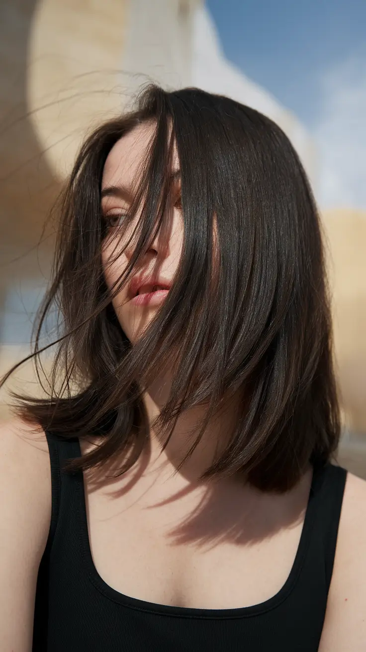 Brunette Hair Color 2026 Weightless Mocha Swing