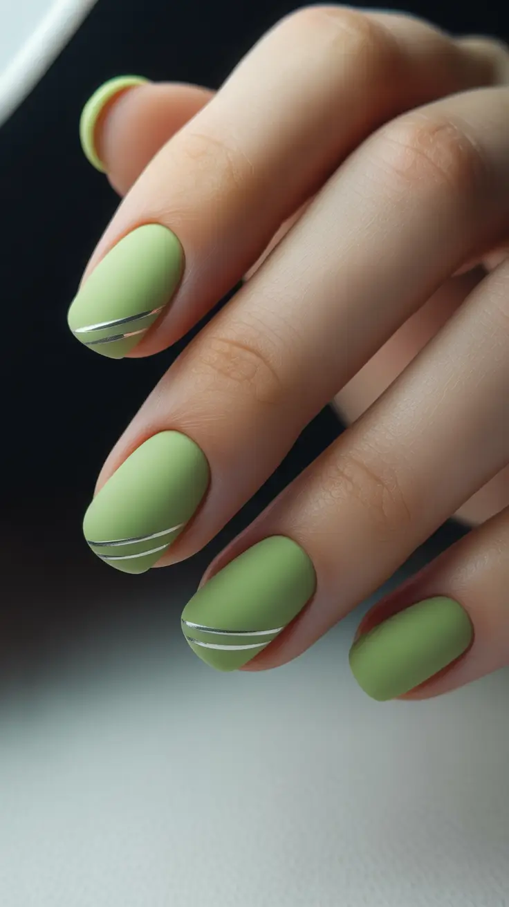 Christmas Nail Art 2025 Soft Green Elegance with Metallic Touch