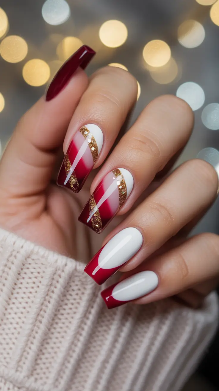 Christmas Nail Art 2025 Candy Cane Couture