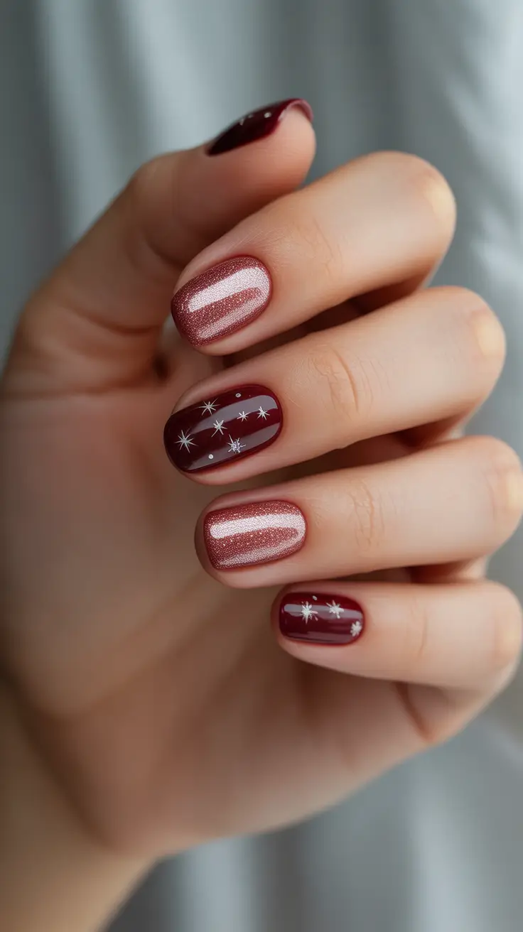 Christmas Nail Art 2025 Glistening Stars of Winter