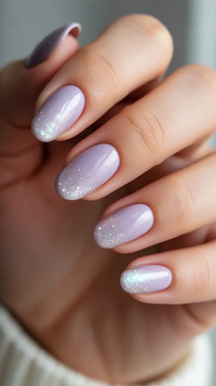 christmas nail art Frosted Lilac Dream