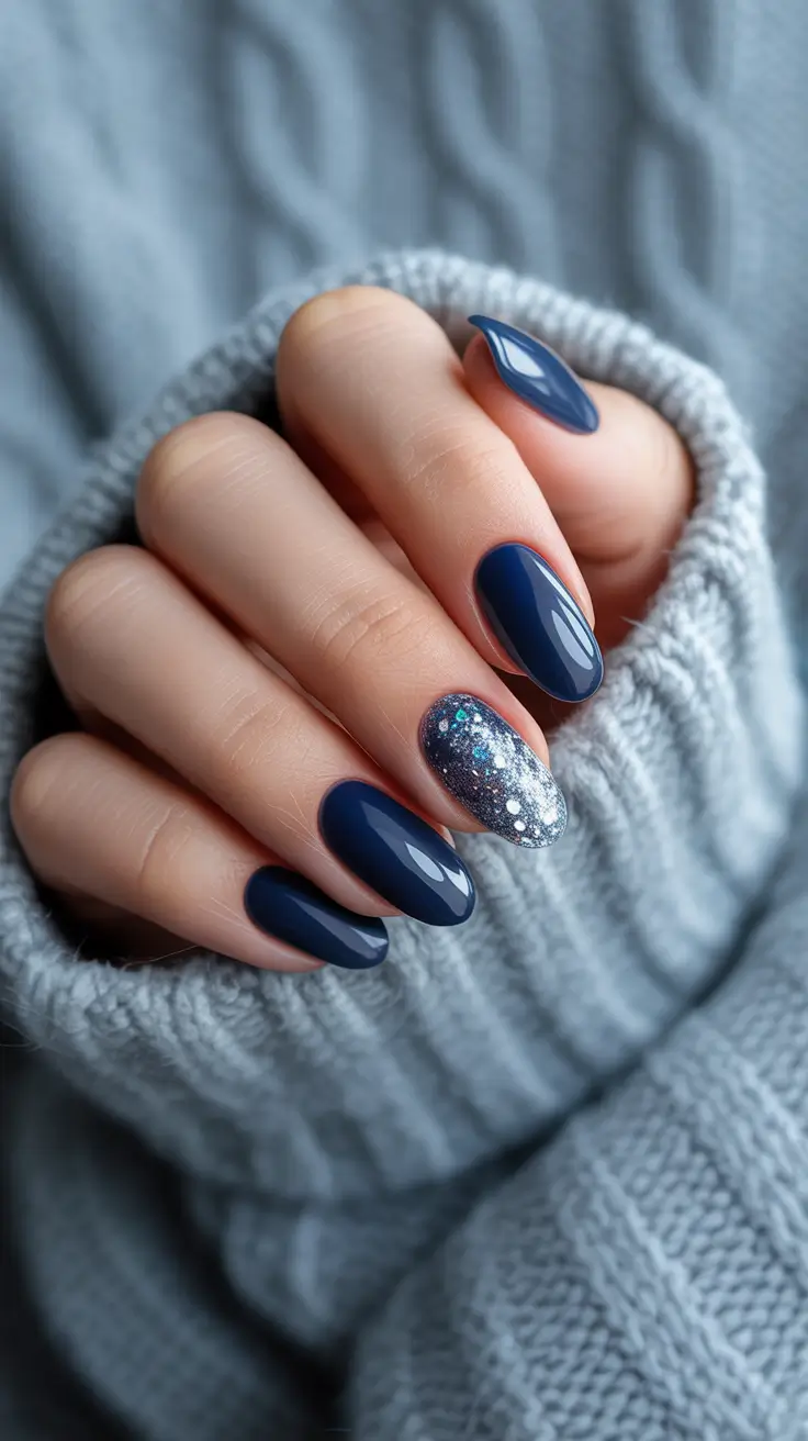 christmas nail art Midnight Shimmer