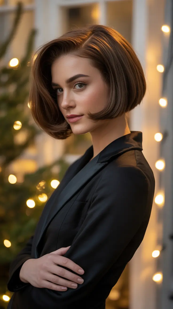 Short French Bob Christmas Party Hairstyles 2025
