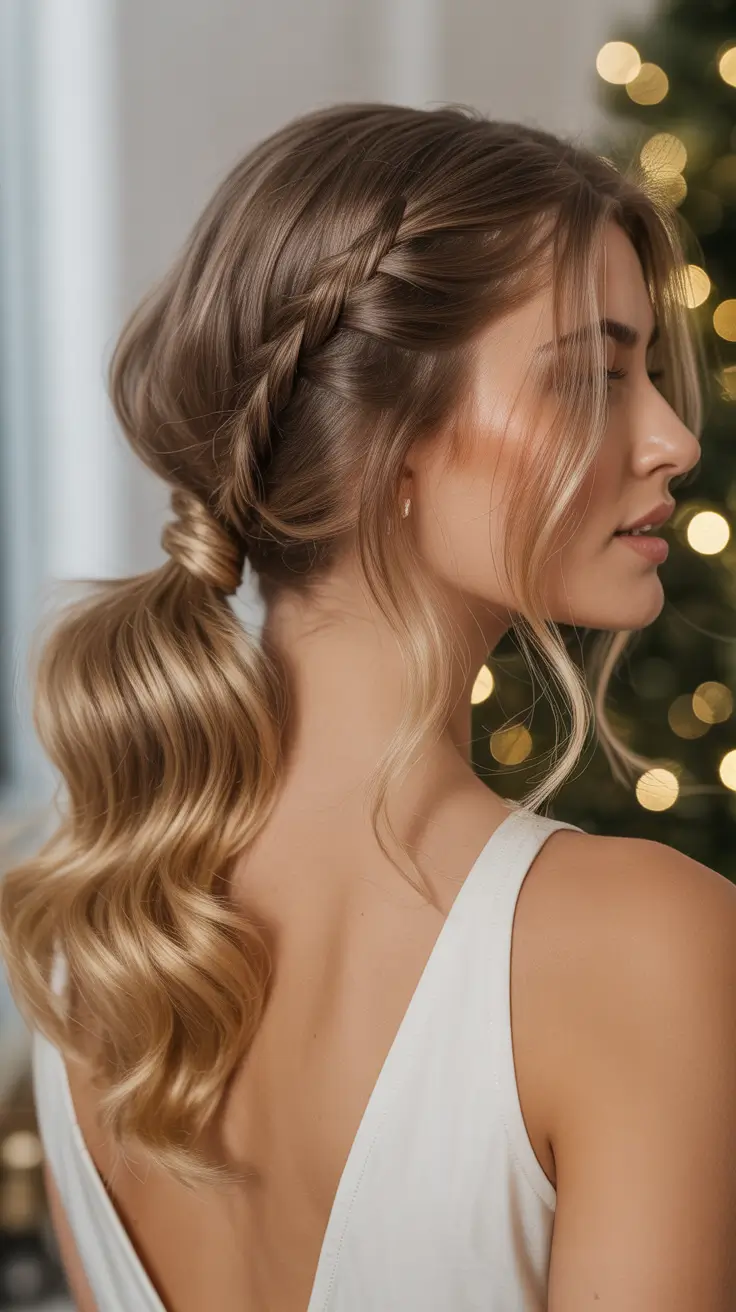 Medium Braided Ponytail Christmas Party Hairstyles 2025