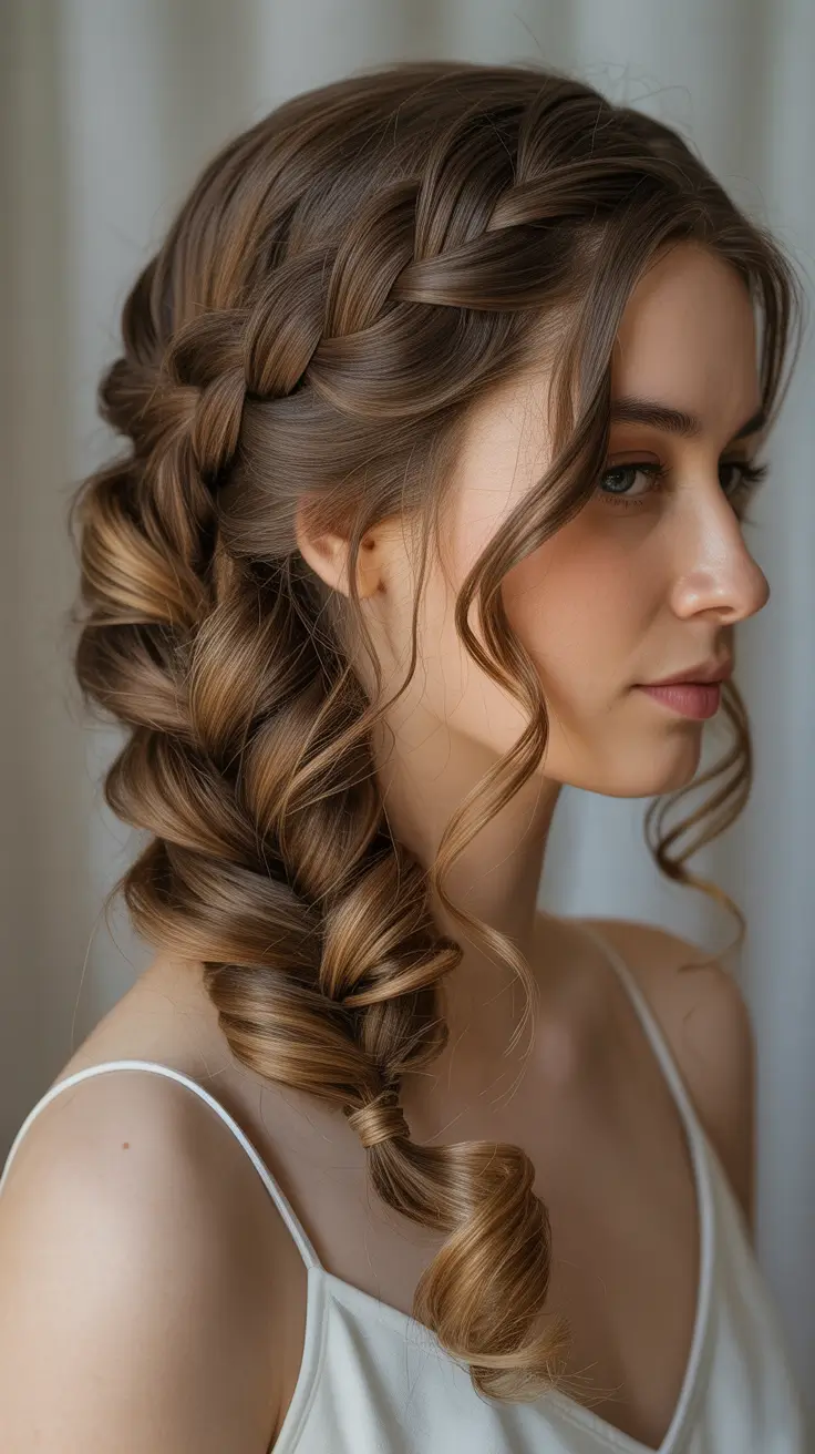 Long Braided Cascade Christmas Party Hairstyles 2025