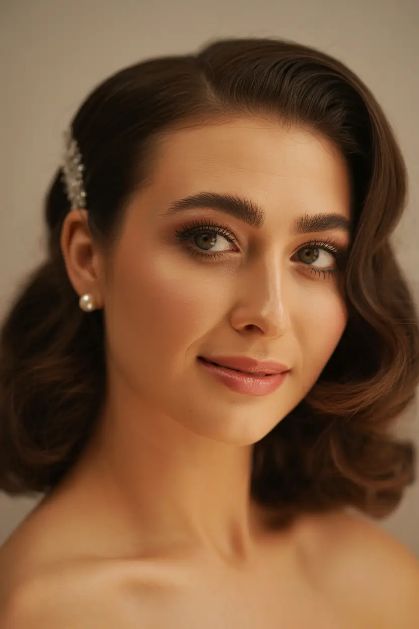 Medium Retro Waves Christmas Party Hairstyles 2025