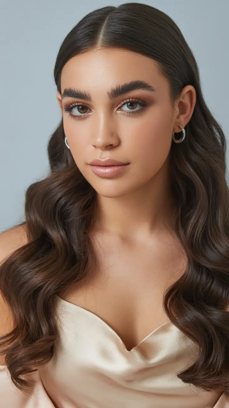 Long Glossy Waves Christmas Party Hairstyles 2025