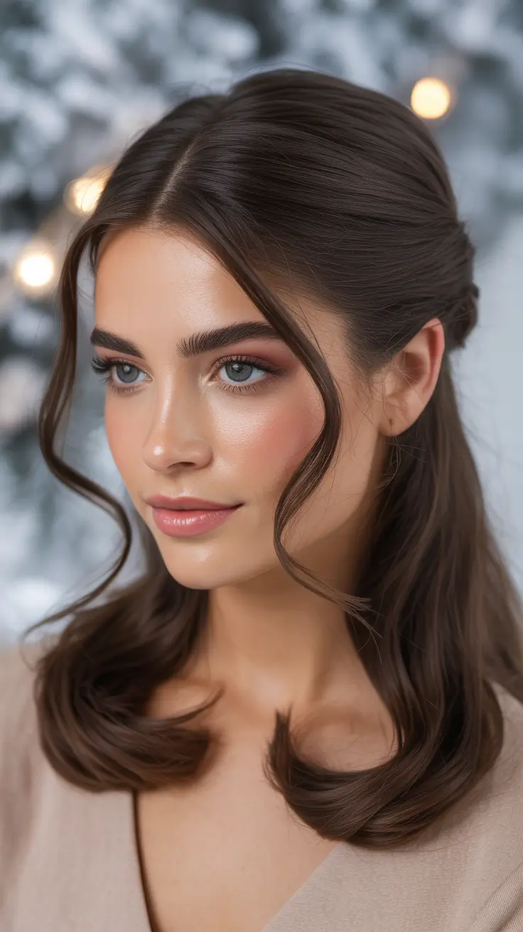 Medium Half Up Christmas Party Hairstyles 2025