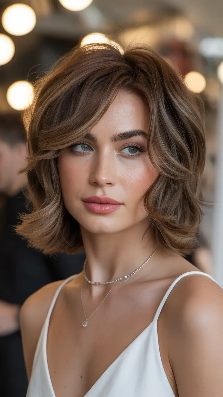 Medium Tousled Waves Christmas Party Hairstyles 2025