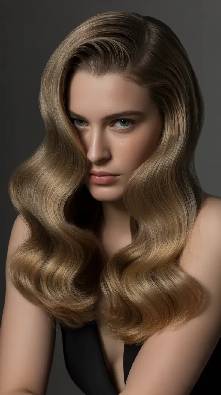 Long Curls Hollywood Waves Christmas Party Hairstyles 2025