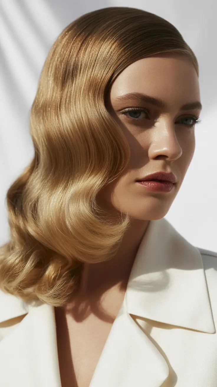 Medium Retro Waves Christmas Party Hairstyles 2025