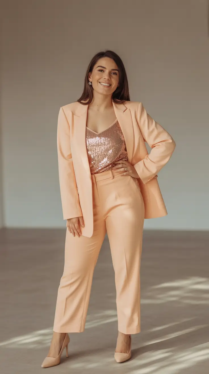 Peach Perfection: The Pastel Power Suit 2025